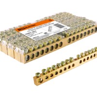 Шина “N” нулевая 6х9мм 16/1 (16 групп/крепеж по центру) TDM