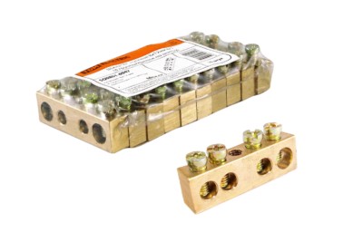 Шина “N” нулевая 8х12мм  4/1 (4 группы/крепеж по центру) TDM