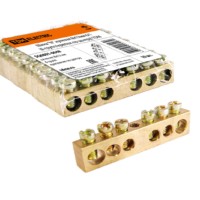 Шина “N” нулевая 8х12мм  6/1 (6 групп/крепеж по центру) TDM