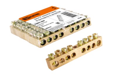 Шина “N” нулевая 8х12мм  8/1 (8 групп/крепеж по центру) TDM