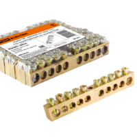 Шина “N” нулевая 8х12мм 10/1 (10 групп/крепеж по центру) TDM