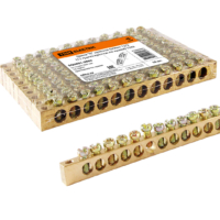 Шина “N” нулевая 6х9мм 12/2 (12 групп/крепеж по краям) TDM