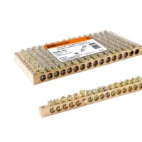 Шина “N” нулевая 6х9мм 16/2 (16 групп/крепеж по краям) TDM