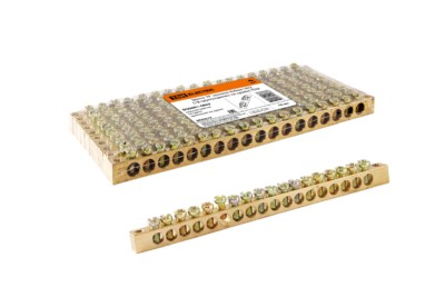 Шина “N” нулевая 6х9мм 18/2 (18 групп/крепеж по краям) TDM