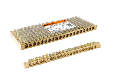 Шина “N” нулевая 6х9мм 20/2 (20 групп/крепеж по краям) TDM