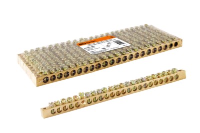 Шина “N” нулевая 6х9мм 22/2 (22 группы/крепеж по краям) TDM