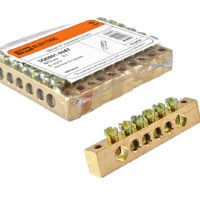 Шина “N” нулевая 8×12мм  6/2 (6 групп/крепеж по краям) TDM