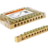 Шина “N” нулевая 8×12мм 10/2 (10 групп/крепеж по краям) TDM