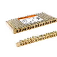 Шина “N” нулевая 8×12мм 16/2 (16 групп/крепеж по краям) TDM