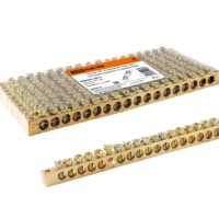 Шина “N” нулевая 8×12мм 18/2 (18 групп/крепеж по краям) TDM