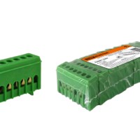 Шина “N” нулевая в зеленом изоляторе на DIN-рейку 6×9мм 7 групп TDM