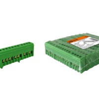 Шина “N” нулевая в зеленом изоляторе на DIN-рейку 6×9мм 15 групп TDM