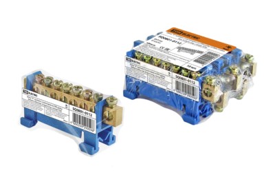 Шина “N” нулевая с изолятором на DIN-рейку 6×9мм стойка мал. 8 групп инд. стикер TDM