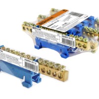 Шина “N” нулевая с изолятором на DIN-рейку 6×9мм стойка мал. 15 групп инд. стикер TDM