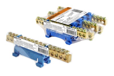 Шина “N” нулевая с изолятором на DIN-рейку 6×9мм стойка мал. 15 групп инд. стикер TDM