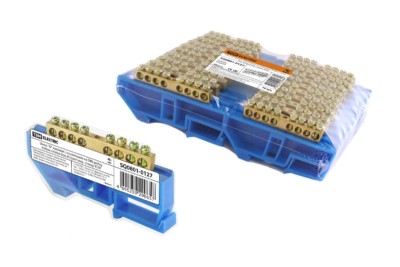 Шина “N” нулевая с изолятором на DIN-рейку 6×9мм стойка бол. 8 групп инд. стикер TDM