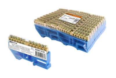 Шина “N” нулевая с изолятором на DIN-рейку 6×9мм стойка бол. 12 групп инд. стикер TDM