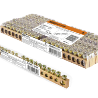 Шина “N” нулевая 6х9мм 20/2 (20 групп/крепеж по краям) TDM инд. стикер TDM