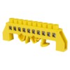 Шина "PE" "земля" в желтом изоляторе на DIN-рейку 8x12мм 10 групп TDM