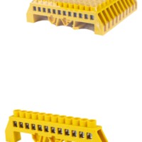 Шина “PE” “земля” в желтом изоляторе на DIN-рейку 8×12мм 12 групп TDM