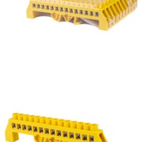 Шина “PE” “земля” в желтом изоляторе на DIN-рейку 8×12мм 14 групп TDM