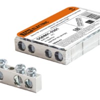 Шина “N” нулевая 6х9мм 4/1 (4 группы/крепеж по центру) никелированная TDM