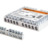 Шина “N” нулевая 6х9мм 10/1 (10 групп/крепеж по центру) никелированная TDM