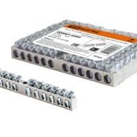 Шина “N” нулевая 6х9мм 12/1 (12 групп/крепеж по центру) никелированная TDM