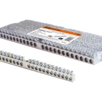 Шина “N” нулевая 6х9мм 24/1 (24 группы/крепеж по центру) никелированная TDM