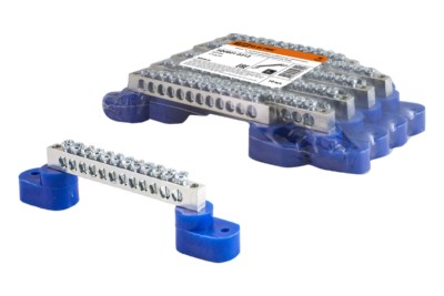 Шина “N” нулевая 6х9мм на двух угл. изоляторах 12 групп никелированная TDM