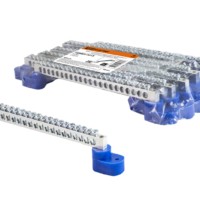 Шина “N” нулевая 6х9мм на двух угл. изоляторах 20 групп никелированная TDM