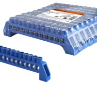 Шина “N” нулевая в изоляторе 6х9мм 12 групп никелированная TDM