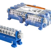 Шина “N” нулевая с изолятором на DIN-рейку 6×9мм стойка мал. 10 групп никелированная TDM