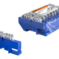 Шина “N” нулевая с изолятором на DIN-рейку 6×9мм стойка бол. 6 групп никелированная TDM