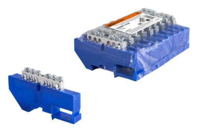 Шина “N” нулевая с изолятором на DIN-рейку 6×9мм стойка бол. 6 групп никелированная TDM