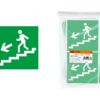Знак “Направление к эвакуационному выходу (по лестнице налево вниз)” 150х150мм TDM