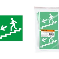 Знак “Направление к эвакуационному выходу (по лестнице налево вниз)” 150х150мм TDM