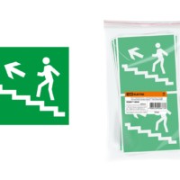 Знак “Направление к эвакуационному выходу (по лестнице налево вверх)” 150х150мм TDM
