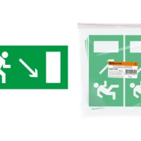 Знак “Направление к эвакуационному выходу направо вниз” 200х100мм TDM