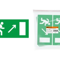 Знак “Направление к эвакуационному выходу направо вверх” 200х100мм TDM