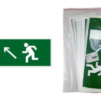 Знак “Направление к эвакуационному выходу налево вверх” 350х124мм для ССА TDM
