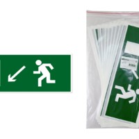 Знак “Направление к эвакуационному выходу налево вниз” 350х124мм для ССА TDM