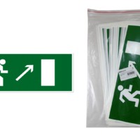 Знак “Направление к эвакуационному выходу направо вверх” 350х124мм для ССА TDM