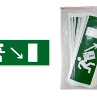 Знак “Направление к эвакуационному выходу направо вниз” 350х124мм для ССА TDM