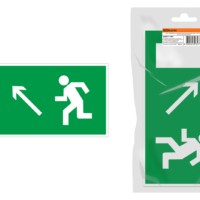 Знак “Направление к эвакуационному выходу налево вверх” 350х124мм для ССА инд. упаковка TDM