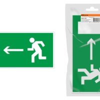 Знак “Направление к эвакуационному выходу налево” 350х124мм для ССА инд. упаковка TDM