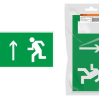 Знак “Направление к эвакуационному выходу прямо” 350х124мм для ССА инд. упаковка TDM