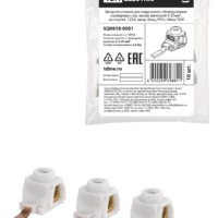 Вводная клемма для модульного оборудования изолированная, зажим винтовой 4-25мм², изогнутая, 125А, ввод сбоку, PIN L-34мм TDM