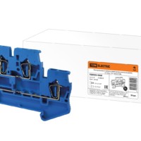 Двухуровневый зажим клеммный безвинтовой (ДЗКБ) 2,5 мм2 31А синий TDM