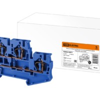 Двухуровневый зажим клеммный безвинтовой (ДЗКБ) 4 мм2 40А синий TDM